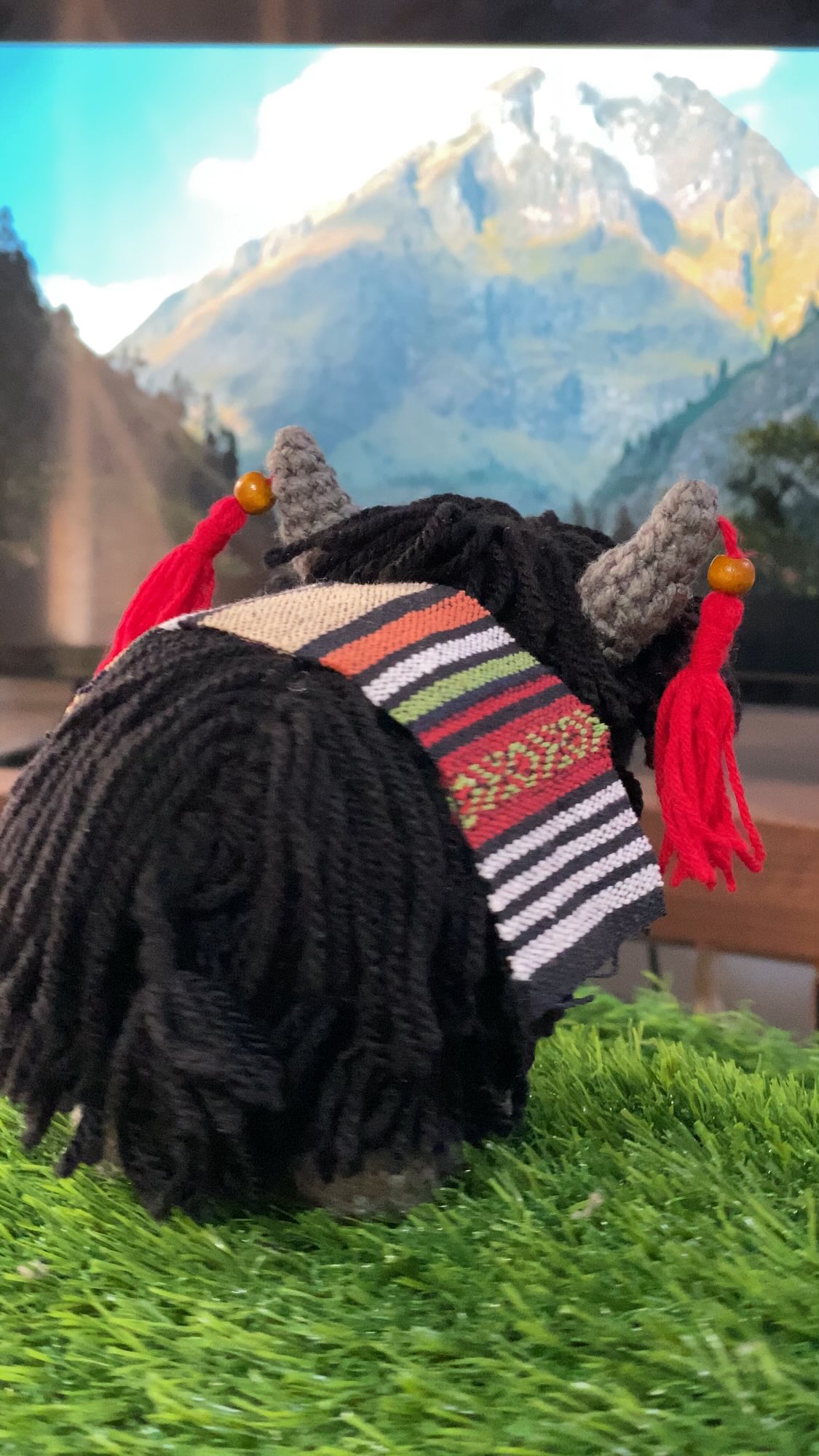 Handcrafted fluffy Himalayan Yak amigurumi