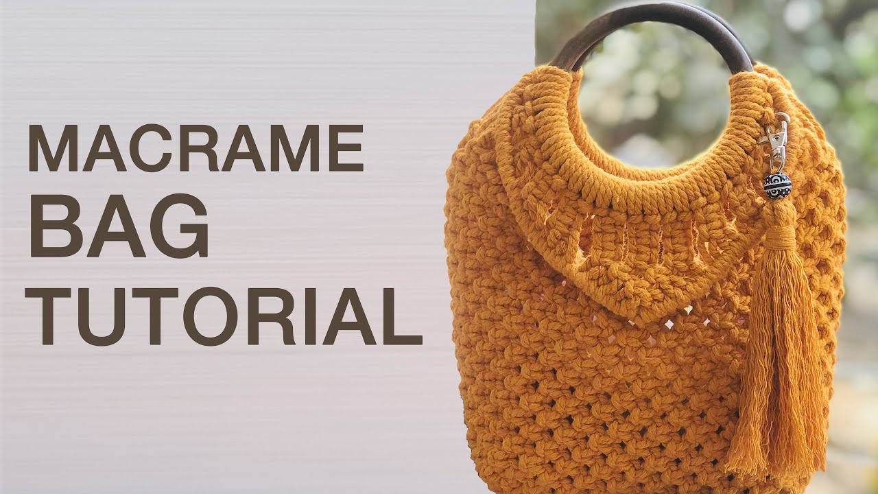 Boho macrame plant hanger in natural cotton